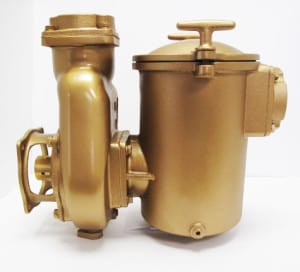 A gold water pump featuring Martin 500 Series parts on a white background.